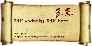 Závodszky Róbert névjegykártya