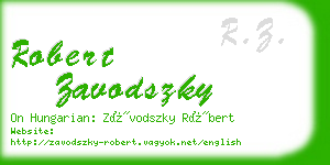 robert zavodszky business card